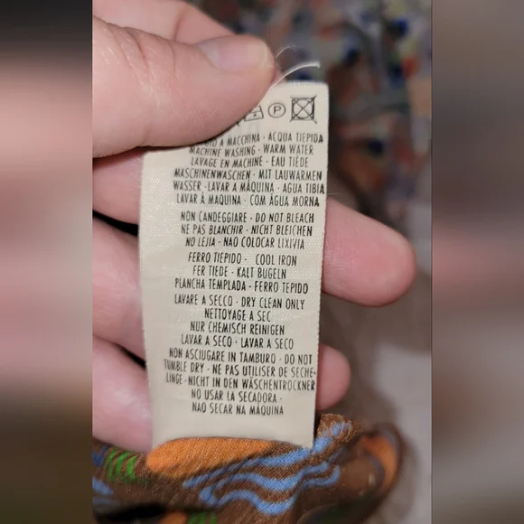 Sisley Italy Geometric Retro Print   Vintage Made In Italy Mesh  Button Shirt - Picture 10 of 10